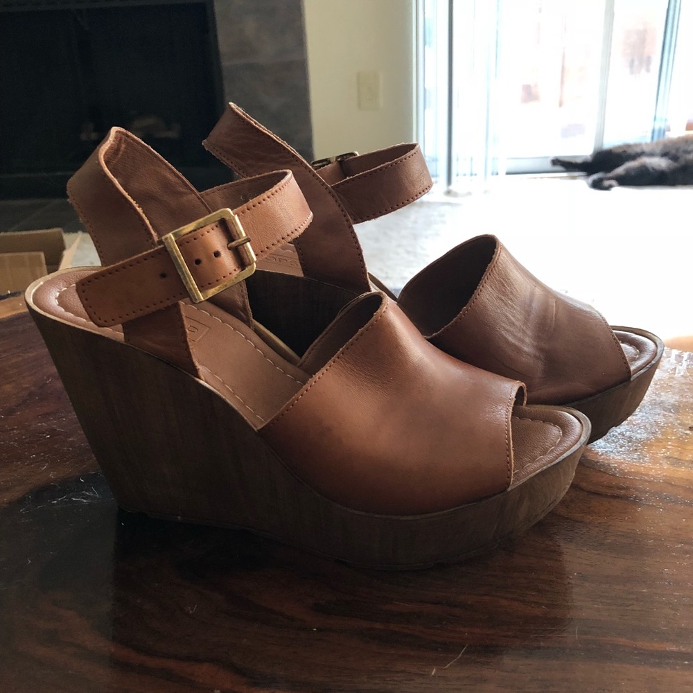 Genuine leather Topshop Wedges sz 7 PERFECT COND